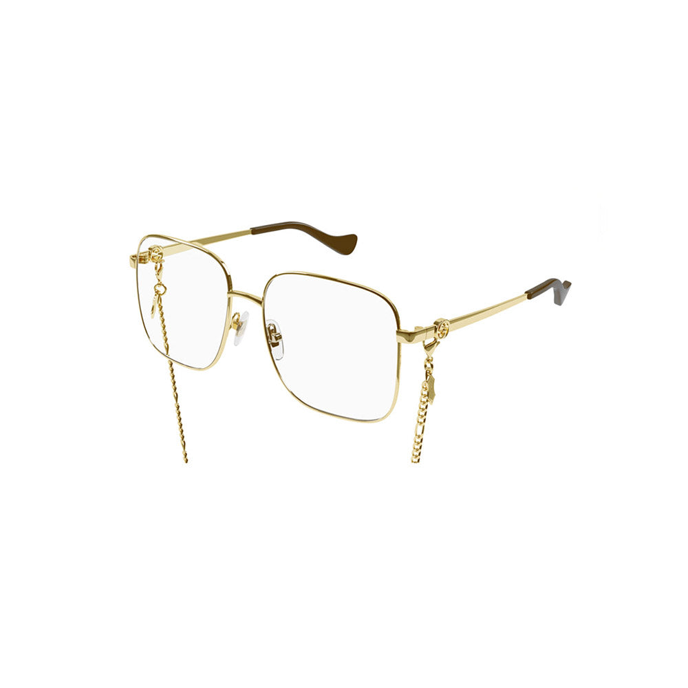NEW Gucci GG1092OA Gold Square Eyeglasses Frames Chain $605 Gucci Eyewear - Square-Frame Chain-Embellished Gold-Tone  main image 2